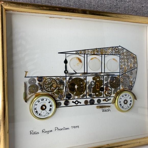 L Kersh of London Signed Horological Collage Rolls Royce Phantom 1909 - Framed - Picture 4 of 12